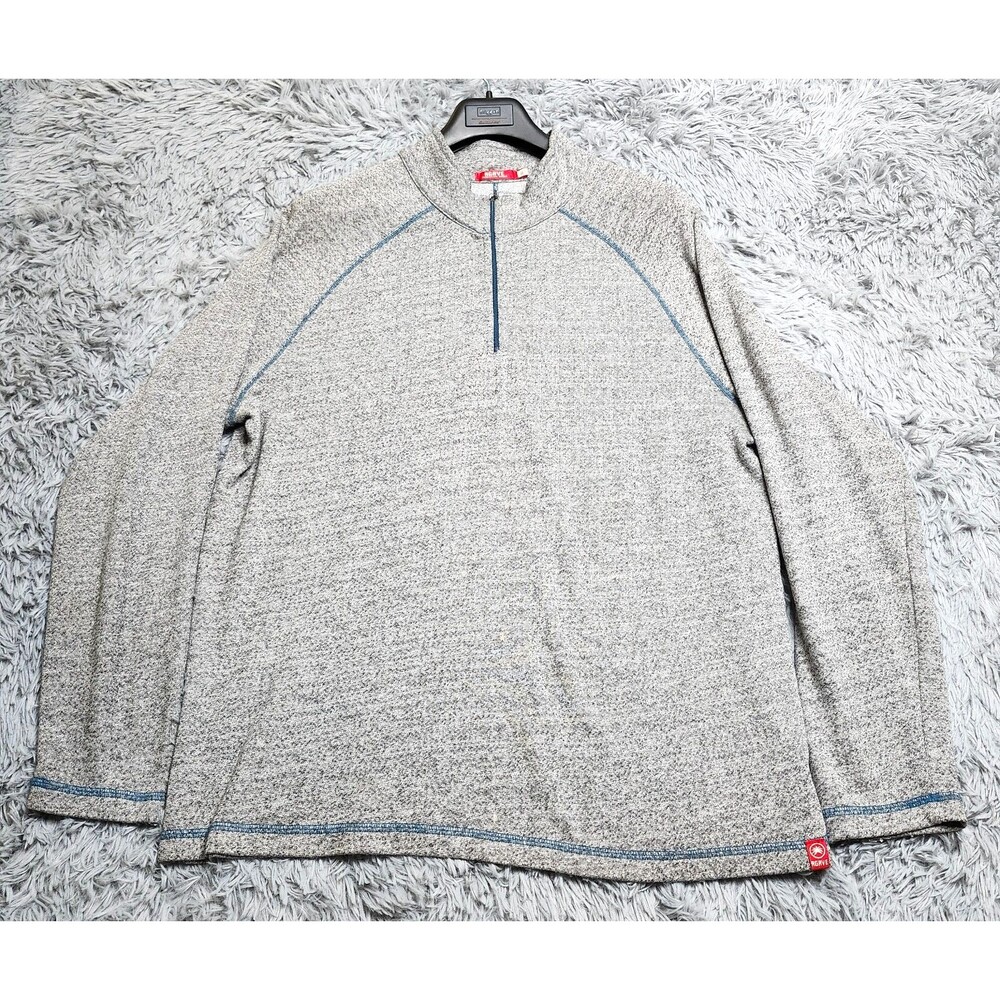 Agave Lux Shirt Mens XL 1/4 Zip Mock Neck Gray Long Sleeve Pullover USA Made